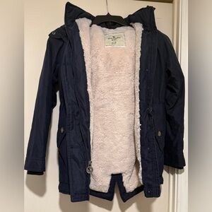 Abercrombie Kids Dark Blue Puffer with Soft Cream Interior